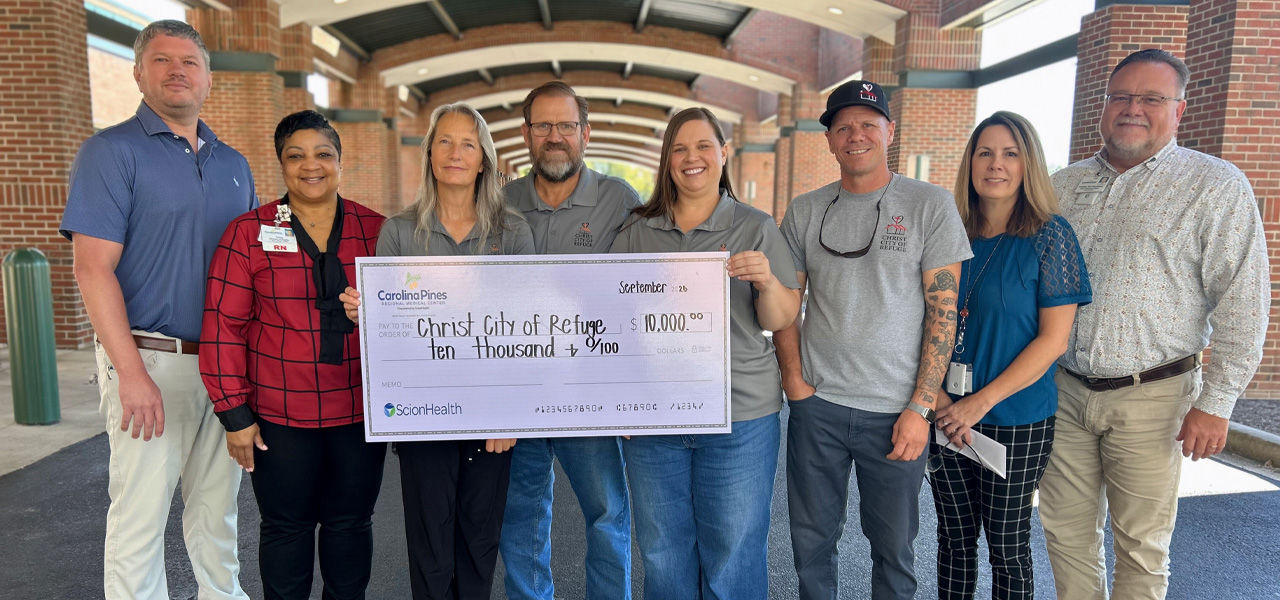 Carolina Pines Regional Medical Center Awards $10,000 Grant in Support of Christ City of Refuge