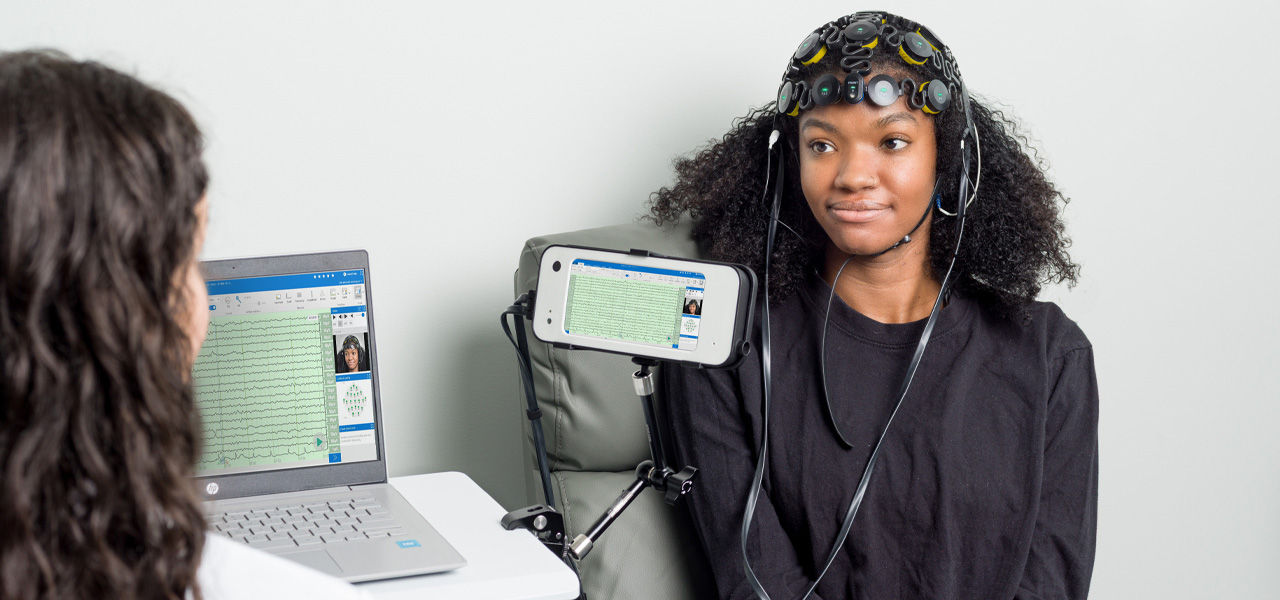 patient using new Zeto EEG at CPRMC