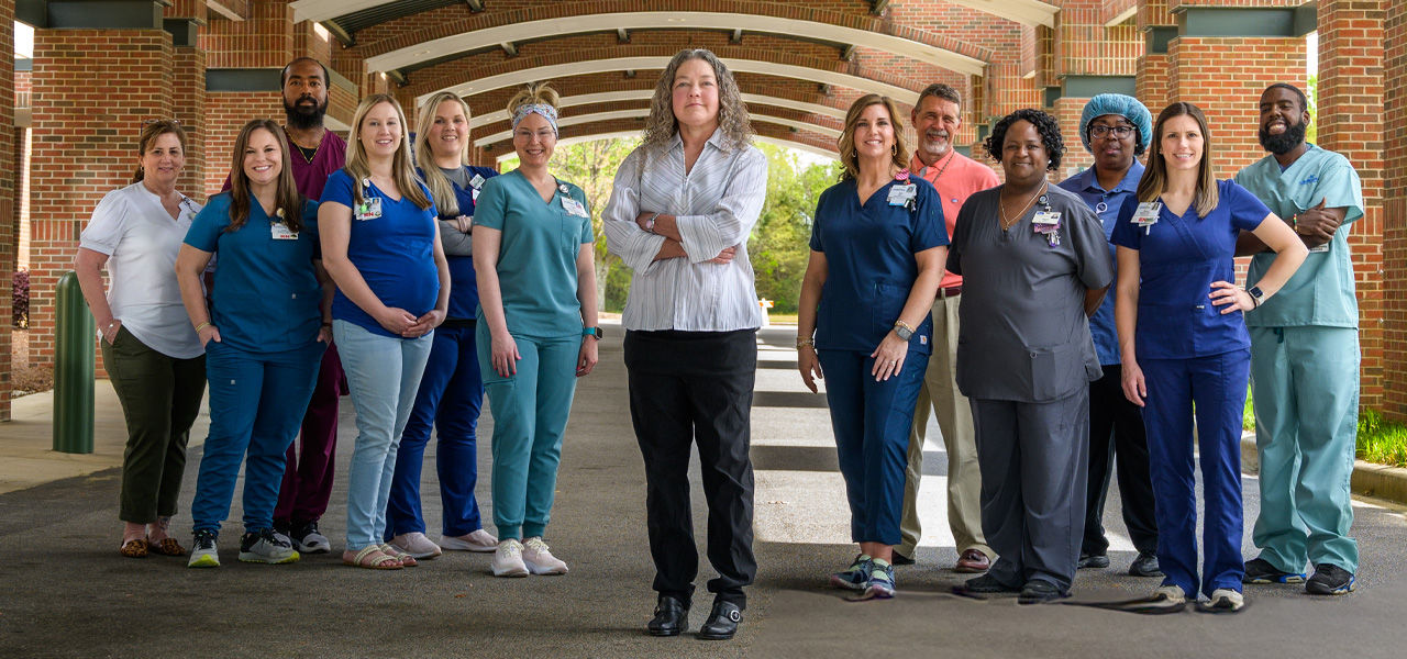 Carolina Pines ER Team posing for recognition as South Carolina's first hospital to earn the Sepsis Certification from the Joint Commission. 